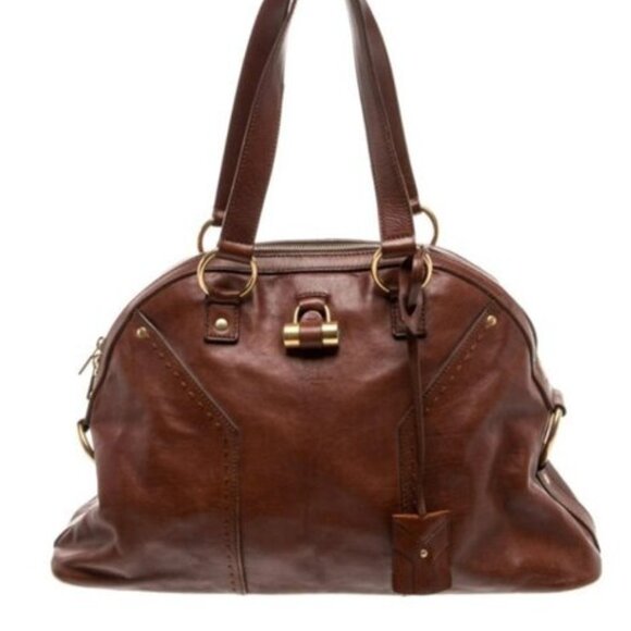 ✨ YSL MUSE Rive Gauche Shoulder Bag in Rich Tobacco Brown ✨ - Picture 1 of 14